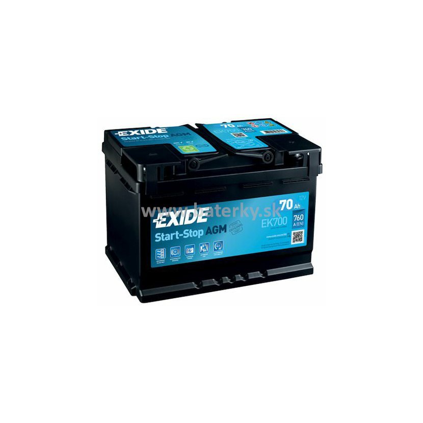 Autobatéria Exide EK700 AGM 12V 70Ah 760A | www.baterky.sk - Obchod ...