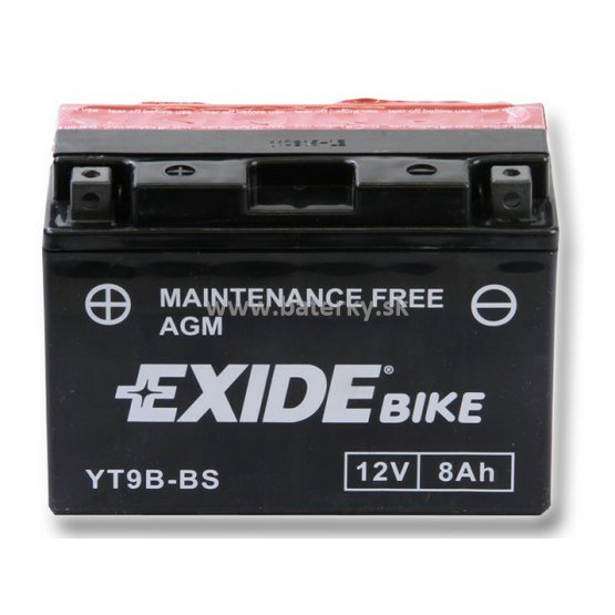 Motobatéria Exide Bike AGM PLUS YT9B-BS 12V 8Ah